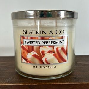Bath & Body Works Slatkin & Co NOS 3 Wick Twisted Peppermint 14.5 Scented Candle